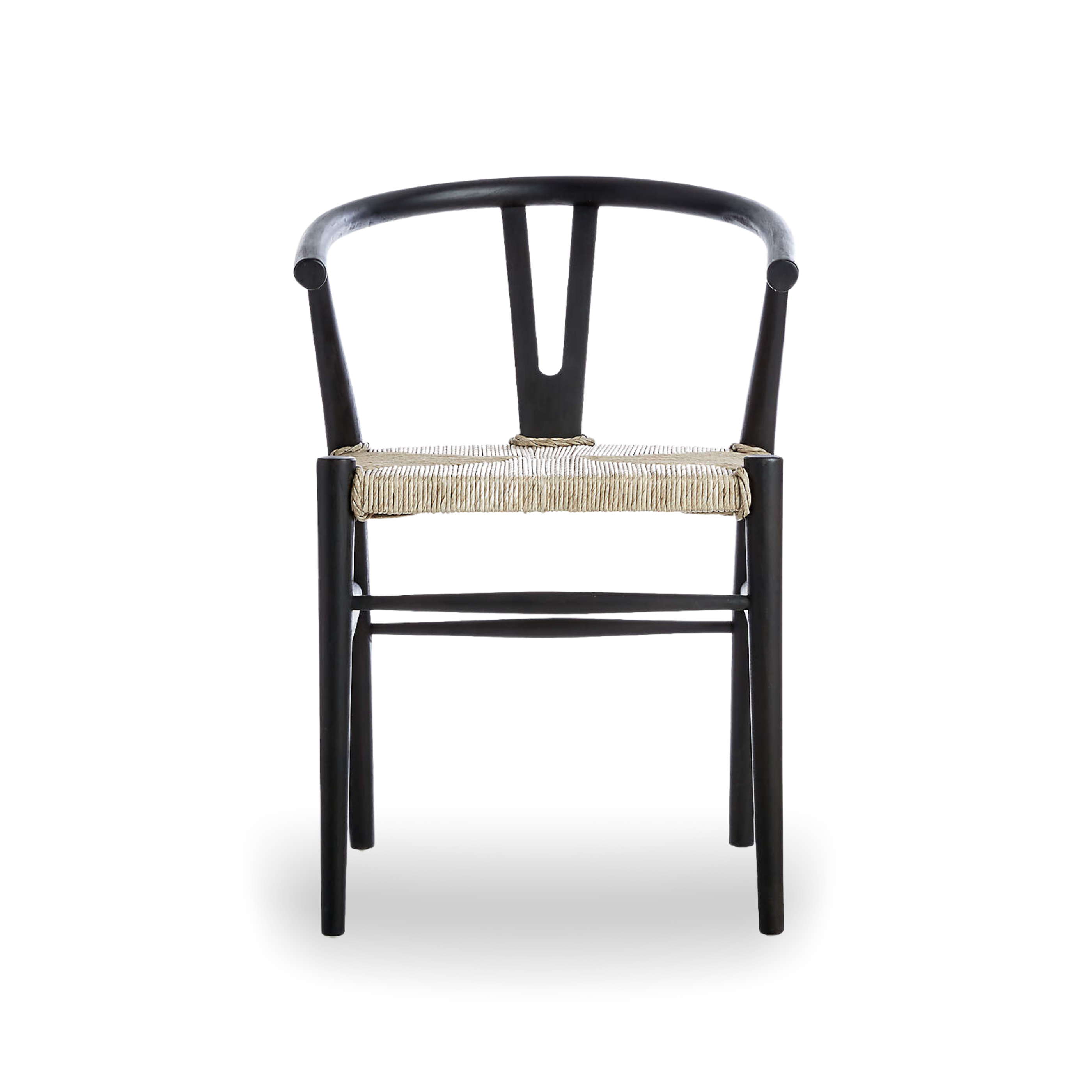 Lunar Ebony Woven Seat Dining Chair - 09 Brushed Black