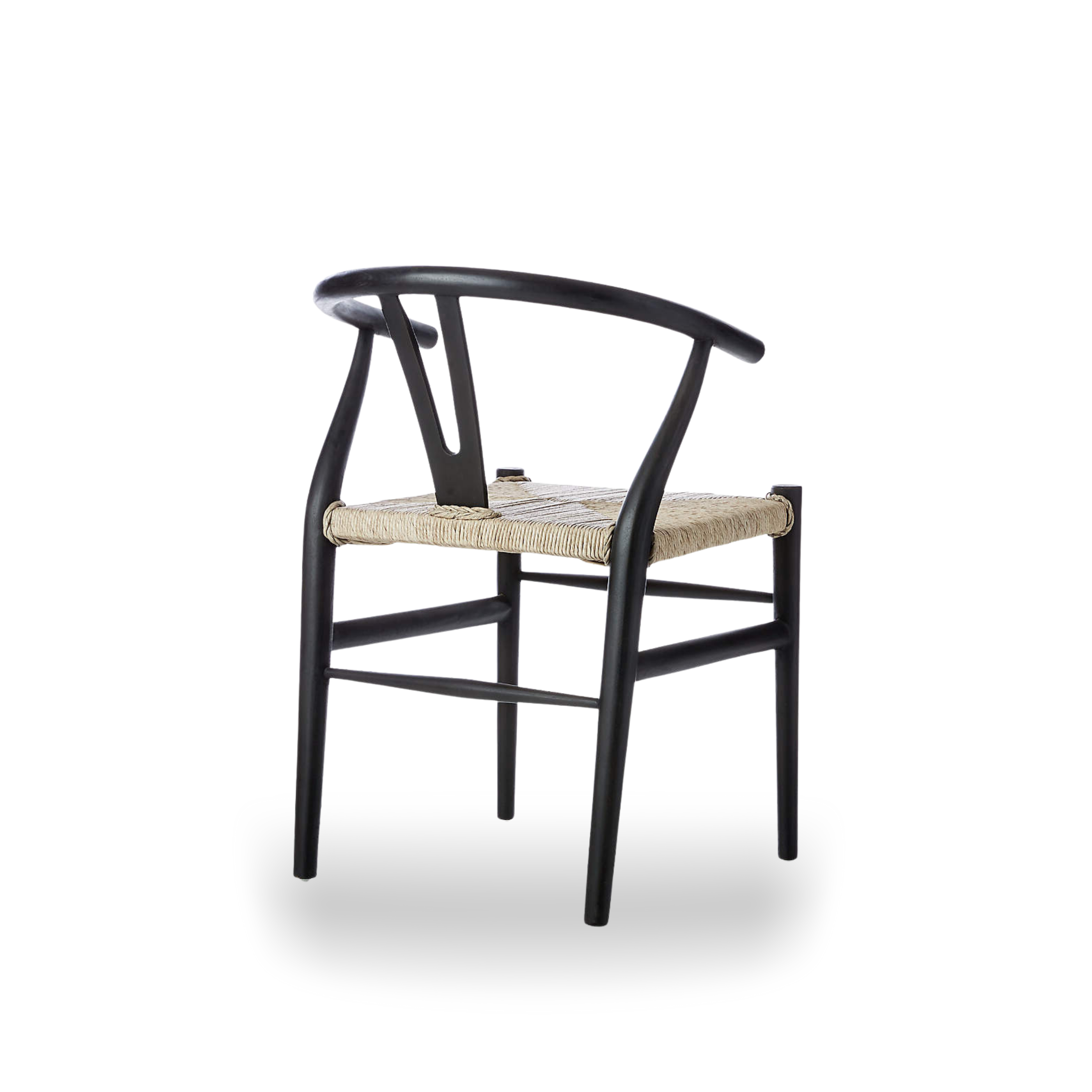 Lunar Ebony Woven Seat Dining Chair - 09 Brushed Black