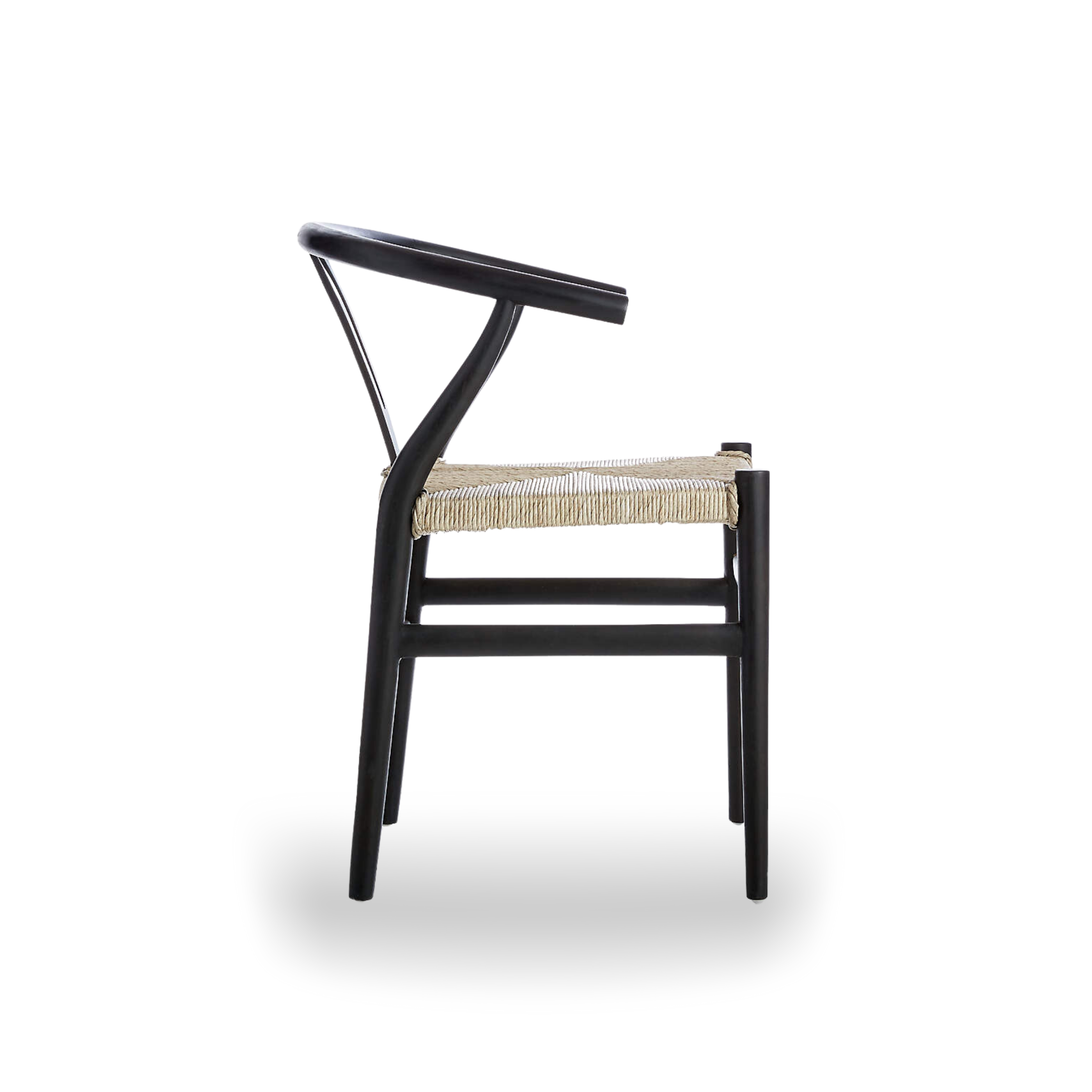 Lunar Ebony Woven Seat Dining Chair - 09 Brushed Black