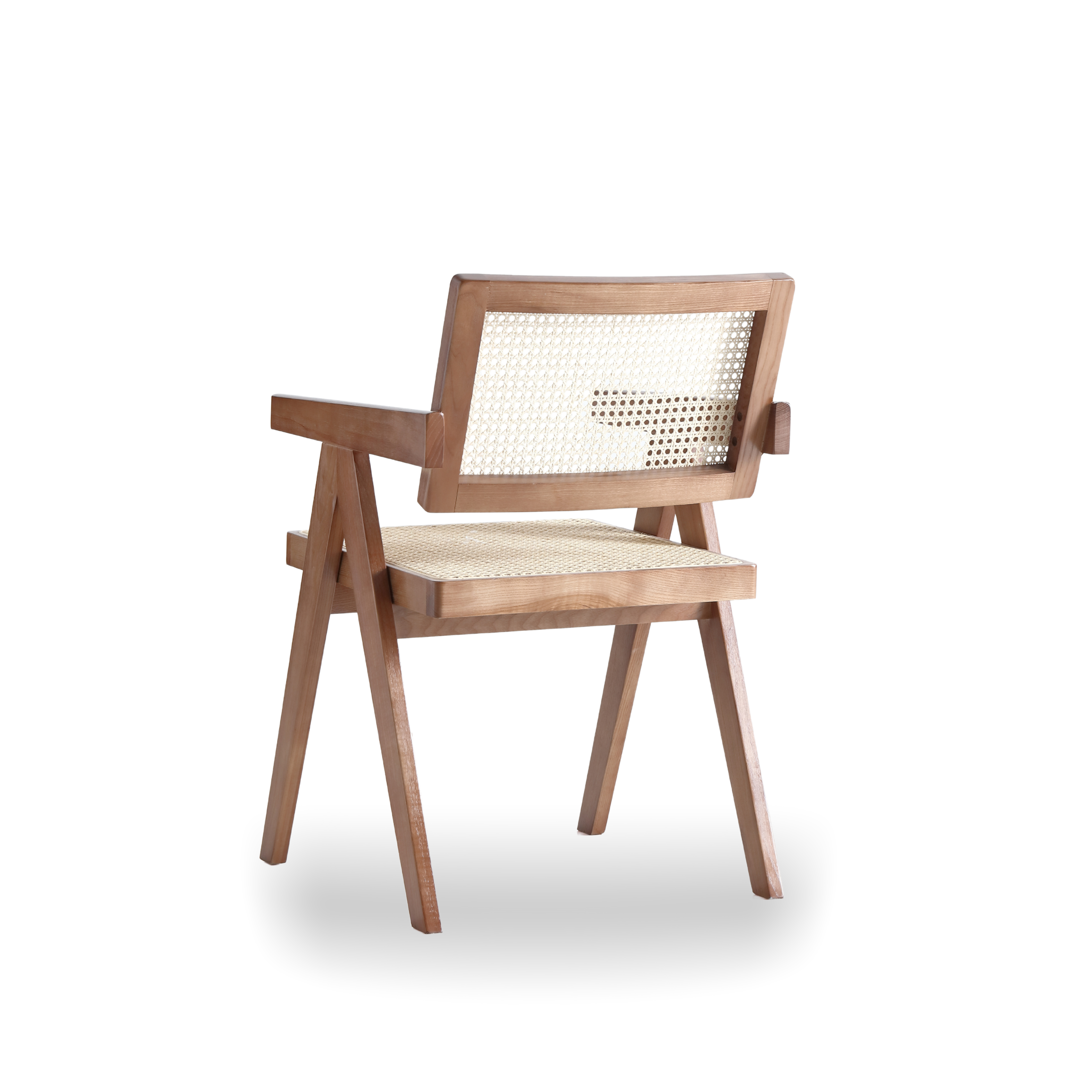 Pierre Jeanneret Woven Cane Solid Wood Chair