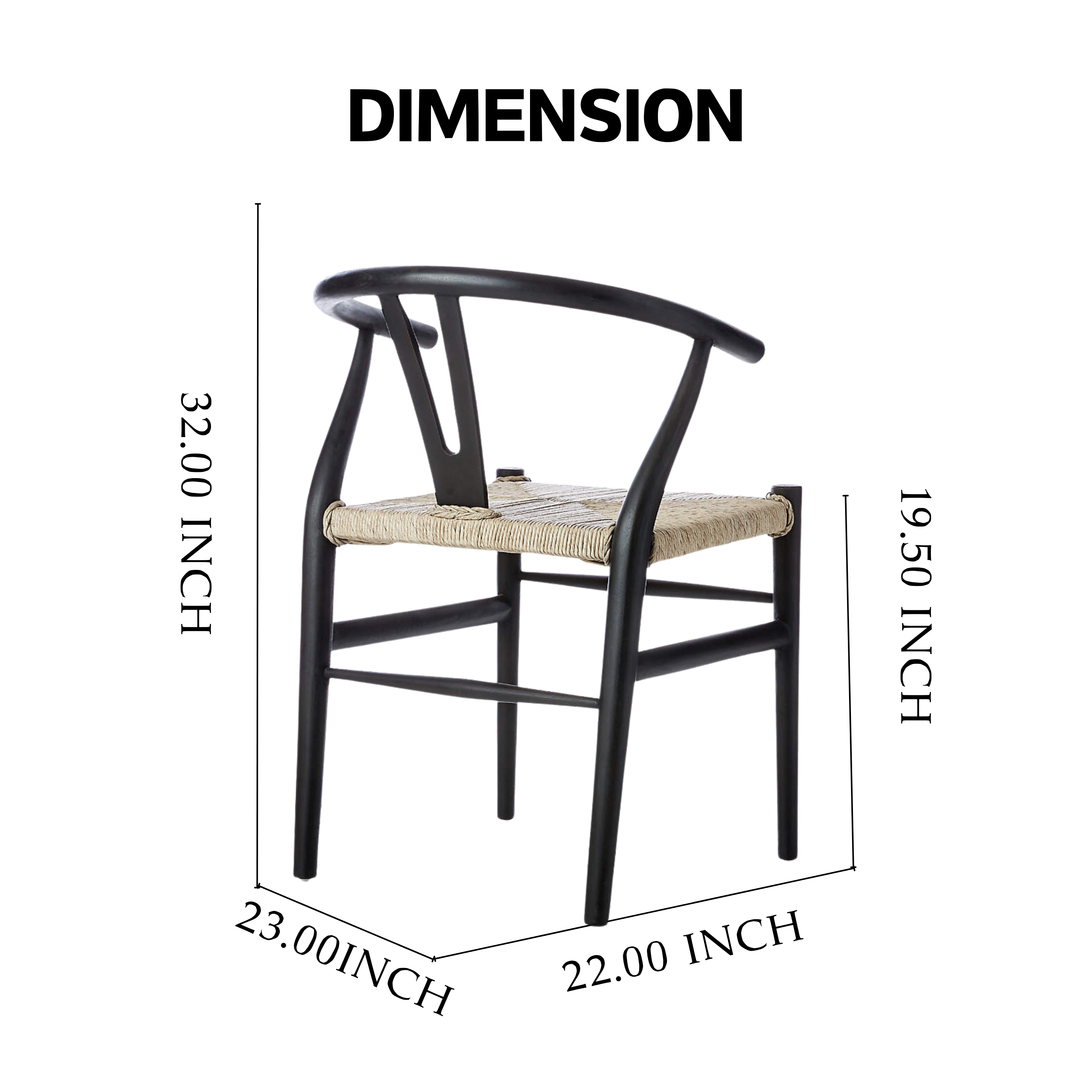 Lunar Ebony Woven Seat Dining Chair - 09 Brushed Black